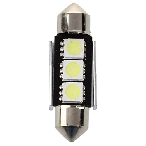 SODIAL(R) 10X CANBUS 36mm Free Error 3 LED 5050 SMD 6418 C5W Placas Dome Bombilla