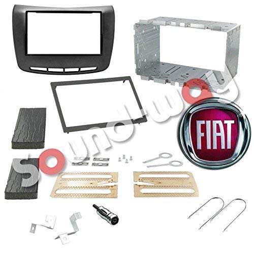 Sound-Way - Kit de Montaje Marco Adaptador autoradio 1 DIN/2 DIN para Lancia Dedra Negro