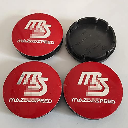 SXFYZCY Tapas de Cubo Central Tapas de neumático de Coche Tapas de Cubo Central de Rueda de Coche Llantas centrales para Mazda Ms, 4pcs / Set, 56 mm