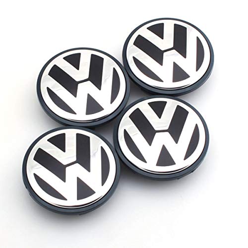 Tapas De Cubo De Centro De Rueda 4 PCS/Set OEM 63 / 65mm Tapa de la Rueda de la Rueda Logo Hub Cap Bandeja Compatible con VW Volkswagen Jetta MK5 Golf Passat 3 B7 601 171 Cubierta Central