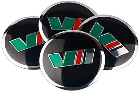 Tapas Para Llantas Coche Styling VII VRS Logo 4pcs Coche Wheels Center Hub Cap Pegatinas Compatible con Skoda Octavia 1 2 3 A5 7 RS Accesorio Tapas de cubo de rueda (Color : VII)