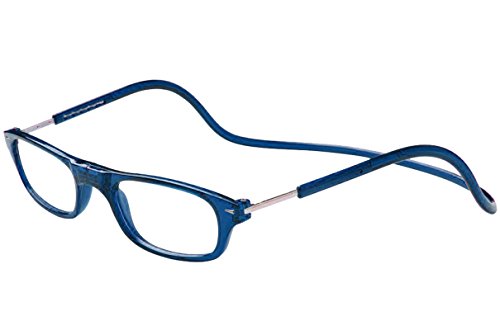 TBOC Gafas de Lectura Presbicia Vista Cansada – Montura Azul Graduadas +2.50 Dioptrías Hombre Mujer Regulables Imantadas Magnéticas Plegables Lentes Aumento Leer Ver Cerca Cuello Cierre Imán