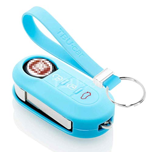 TBU car Funda Carcasa Llave Compatible con Lancia - Funda de Silicona - Cover de Llave Coche - Azul Claro