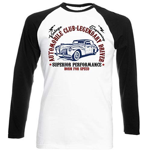 Teesandengines Lincoln Zephyr Continental cabriolet 1939 Automobile Club Camiseta de Mangas Negra largas T-Shirt Size Xxlarge