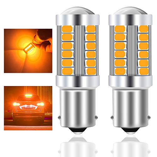 Teguangmei 1156 BA15S P21W 7506 Bombilla LED Ámbar Para Coche 900LM Brillo Ultra Alto 5730 33-SMD Bombilla LED Para Señal de Giro Delantera y Trasera de Coche 12-30V 3,6 W-2 piezas