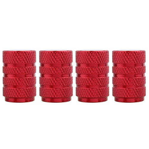 TOMALL Round Style Válvula del neumático Tapas del Tallo Rojo para vehículos Motocicletas Wheel Dust Caps