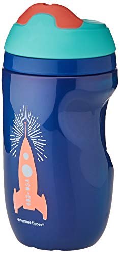 Tommee Tippee Active Drinking - Vaso de precipitados con aislamiento para niños, Azul, 12 meses +