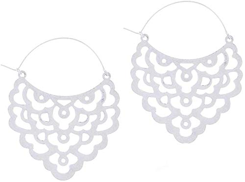 Tótems Irregulares Pendientes de Aro Para Mujer Esmerilado Plata Oro Color Aleación Joyería Étnica Retro Statement Frosted Silver