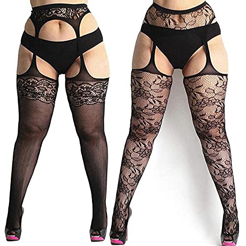 treseds 2pc Sexy Womens Fishnet Medias MÁS TAMAÑO TAMAÑO PANTENIMIENTO PANTENERA PANTYHOSA A LA LIBERCIA SEXYA (Color : A+B)