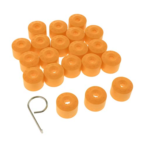 TYUZH-CW 20pcs 20mm Auto Cubierta del Cubo Tornillo, tapacubos de coches con tuercas, pernos Llantas exterior Decoración Hub tornillo protector, ,Proteja cabeza perno corrosión. ( Color : Yellow )