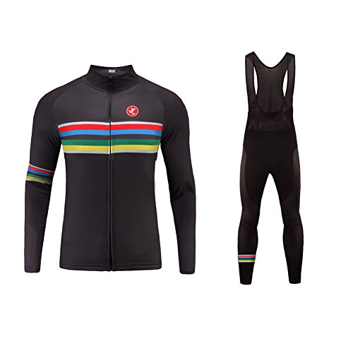 Uglyfrog 2018 Nouveau hiver CXAW02 - Maillot de ciclismo térmico, polar, para hombre, cuello de pico, manga larga, para hacer deporte al aire libre, Hombre, color B02, tamaño large