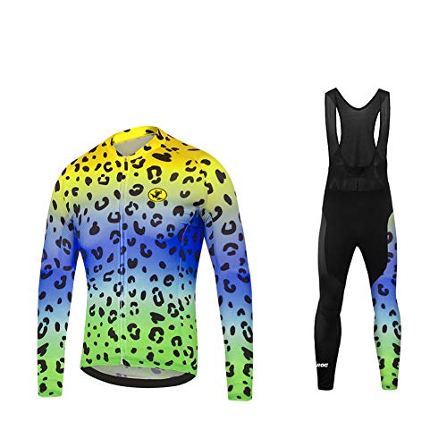 Uglyfrog 2020-2021 MTB Nuevo De Invierno Mantener Caliente Hombre Manga Larga Maillot Ciclismo +Bib Pantalones Sets with Gel Pad Winter(Dos Piezas)