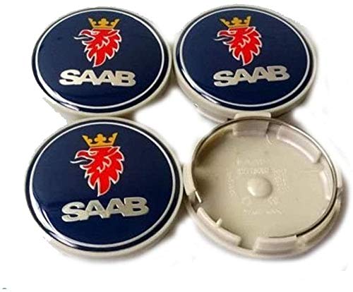 Un juego de 4 tapacubos centrales, tapacubos, adecuado para llantas de aleación SAAB originales y de aleación de aluminio de imitación SAAB que requieren tapacubos de 63 mm