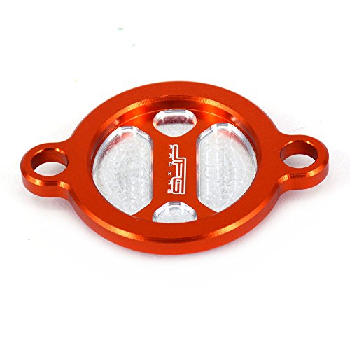 USTPO Tapa de filtro de aceite para motocicleta CNC Billet Aluminio para K.T.M SX-F XC-F EXC-F XCF-W XC-W EXC SMR FREERIDE 250 350 400 450 500 505 530 - Naranja