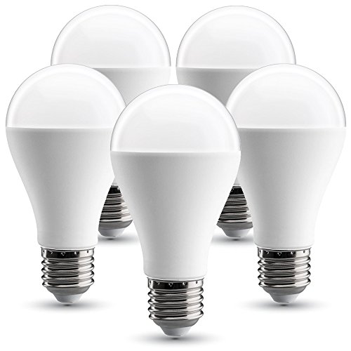 V-TAC Bombilla LED E27, 17W equivalente a 120 W, 1800 lúmenes, 130° - 5 unidades (4000K 17W (5 unidades))