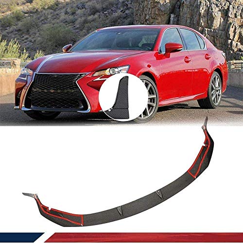 VTDOUQ Alerón De Barbilla De Fibra De Carbono Apto para Lexus GS F-Sport Base Sedan 2016-2019 Alerón De Labios De Parachoques Delantero Divisor De Barbilla Salida De Fábrica