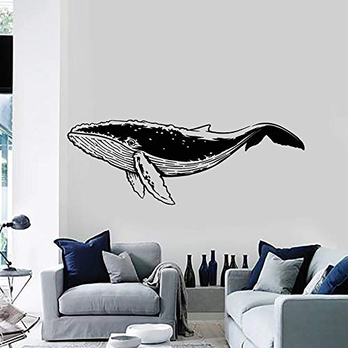 WERWN Calcomanía de Vinilo para Pared, Gran Ballena, Animal Marino, Arte Marino, Etiqueta de la Ventana, Mural, Tema Marino, Estilo, decoración del hogar, Dormitorio, guardería