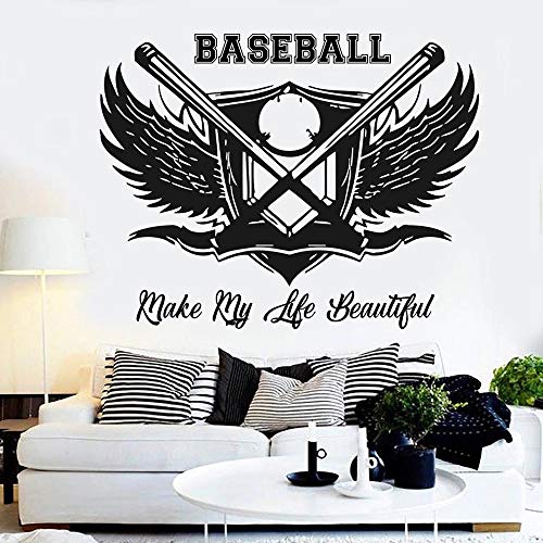 WERWN Pegatina de Pared de béisbol de Cuero de béisbol Pegatina de béisbol Vinilo decoración del hogar para habitación de niños