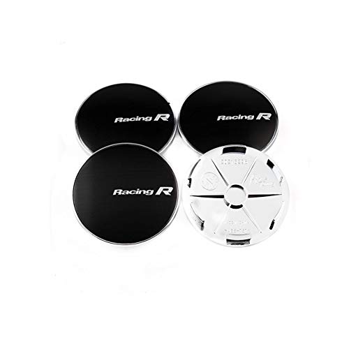 WHALLO 4pcs 68mm 62mm Racing R Wheel Center Hub Caps para Enkei RS5 RS6 CDR9 Auto Rim Cover HubCap Emblem Badge