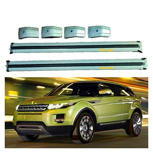 XIAOZHIWEN Barras Cruzadas de automóviles Cross Bares Techo Rack Rack Equipaje Titular del transportista para Land Rover- Range Rover Evoque 2011-2019 (Color : All Silver)