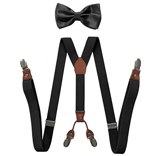 XMSIA Tuspadillas para Hombre Y Forma Hombres Tirantes Ajustables for Trabajo Pesado y Back Style Tirantes con Clips Llantas Elásticas Ajustables Clips (Color : Black, Size : One Size)