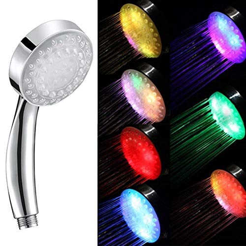 YAMAXUN Cabezal De Ducha LED - Cabezal De Ducha LED Combinado con Air Jet Tecnología De Boquilla De Aumento De Presión LED Turbo, Los Colores LED Vibrantes Cambian Automáticamente Cada Pocos Segundos