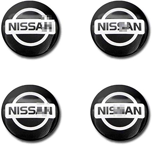 YANXS 4pcs Coche Tapas Centrales De Llanta para Nissan X-Trail Almera Qashqai Tiida Teana, con Logotipo Cubierta De Cubo De Rueda 3D Aluminio Centro Prueba De Polvo Accesorios De Estilo De Coche