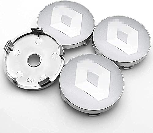 YANXS 4PCS Tapas Centrales para Llantas, Coche Wheel Centrales De Rueda Tapa del Cubo Decorativa Pegatinas Accesorios para Renault Espace Twingo Megane, 60mm