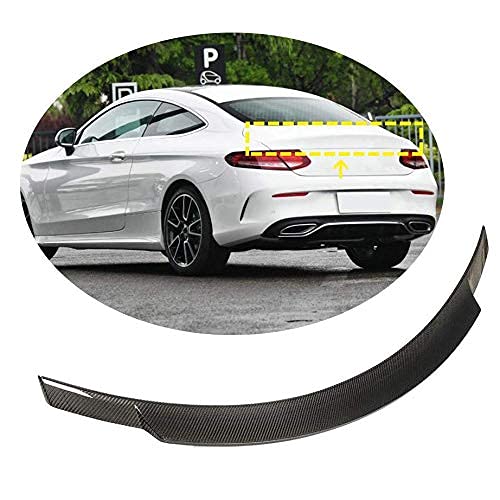 YMSHD Alerón de Maletero Apto para Mercedes para Benz Clase C W205 C205 C43 C63 Amg Coupe 2015-2019 Fibra de Carbono C180 C200 C250 C300 C400 2 Puertas Tapa de Puerta Trasera automática High