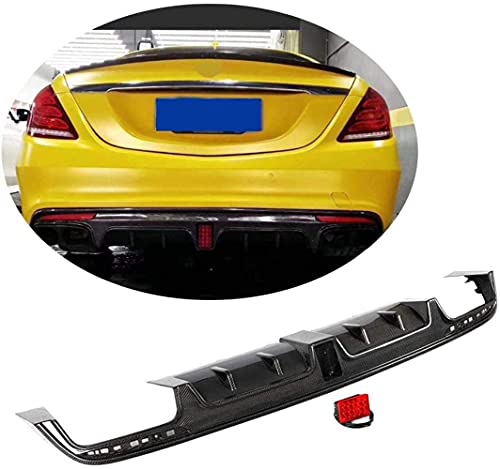 YMSHD Difusor Trasero Apto para Mercedes para Benz S Class W222 Sedan Pre-Facelift 2014-2017 S400 S550 S600 Sport S63 S65 Amg Fibra de Carbono CF Kit de Cuerpo de alerón de Parachoques infer