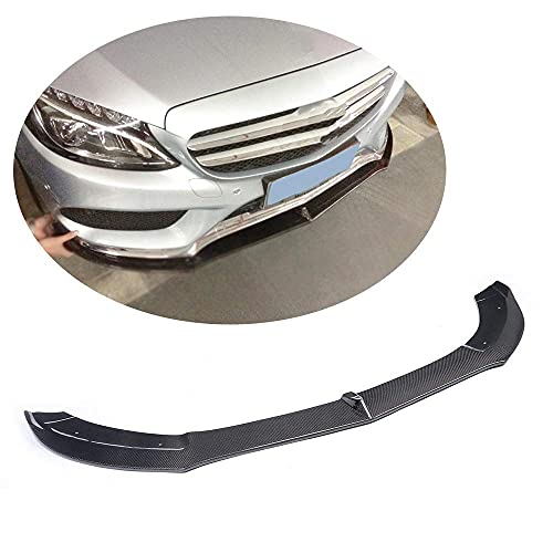 YMSHD Parachoques Delantero Labio Apto para Mercedes para Benz Clase C W205 C205 A205 C300 C400 Sport 2 Puertas 4 Puertas 2015-2018 Carbon Chin CF Spoiler Splitter Protector Labio Delantero