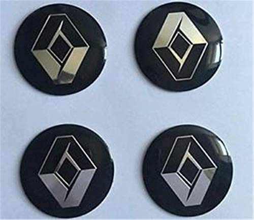 yongyong218 4 Piezas 56 mm Car Wheel Centro Hub Caps Trim Pegatinas Emblem para Renault S.A. Black