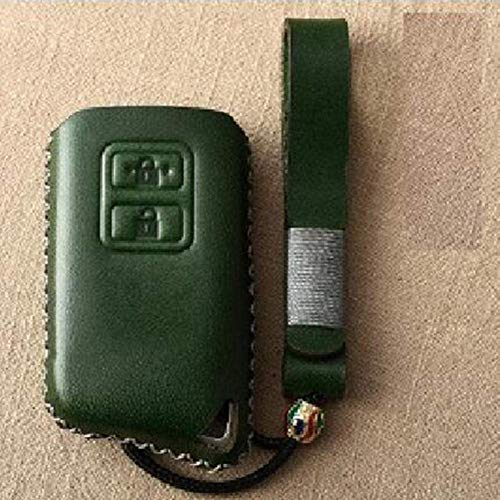 YUFFD Funda de Cuero para Llave remota de Coche, para Lexus IS200 IS350 ES200 ES250 ES300H GS200T GS300H NX300 RX200 RX450 LX Teclas   2 Botones Verde