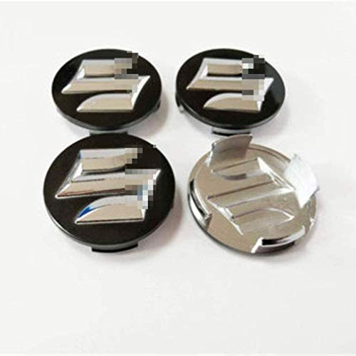 YZZR Tapas para Llantas,para Suzuki de 54mm 4pcs con Logo Compatible Coche Centro de Ruedas Emblema Prueba de Polvo Pegatina Rueda Centro Cubierta