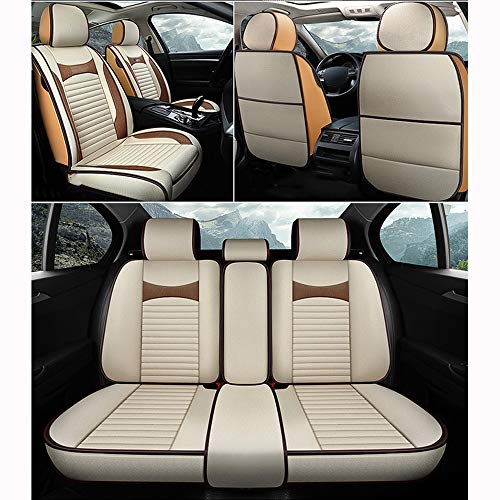 ZMCOV Linen Funda Asiento Coche, Transpirable Interior Coche Protector De Asiento, Compatibile con Lexus ES 300h,ES 350,GS 300,Beige,Luxury