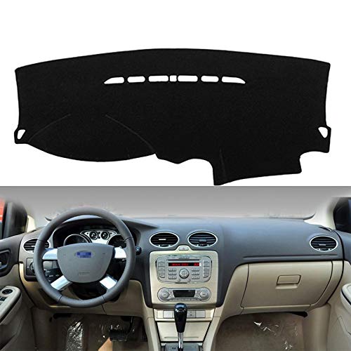 ZMMWDE Alfombra Antideslizante Dashmat Sun Cover Pad Car Dashboard Cover Dash Mat ,para Ford Focus 2 MK2 2005 2006 2007 2008 2009 2010 2011 Negro