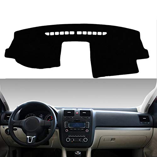 ZMMWDE Car Styling Covers Dashmat Dash Mat Sun Shade Dashboard Cover Alfombra Pad  ,para Volkswagen Golf Mk5 2003-2008 2004 2005 2006 Negro