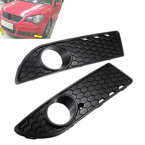 2 Piezas De Cubierta De La Luz del Parachoques Delantero Niebla Baja Grill Honeycomb Fit For VW Polo GTI 2006-2009 Parrilla Delantera Antiniebla Rejillas