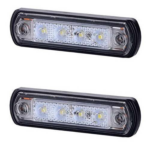 2 x 4 SMD LED blanco luz de marcador lateral delantero 12 V 24 V E-marked coche camión camión remolque camper caravana Van posición lámpara de techo CAB Top Universal