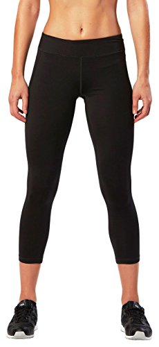 2 x U compresión 7/8 Mallas de Fitness para Mujer, Mujer, Color Negro/Plata, tamaño S