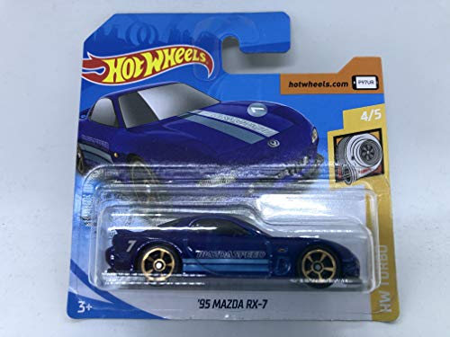 2020 Hot Wheels '95 Mazda RX-7 BLUE 4/5 HW Turbo 43/250 (tarjeta corta) 2º color