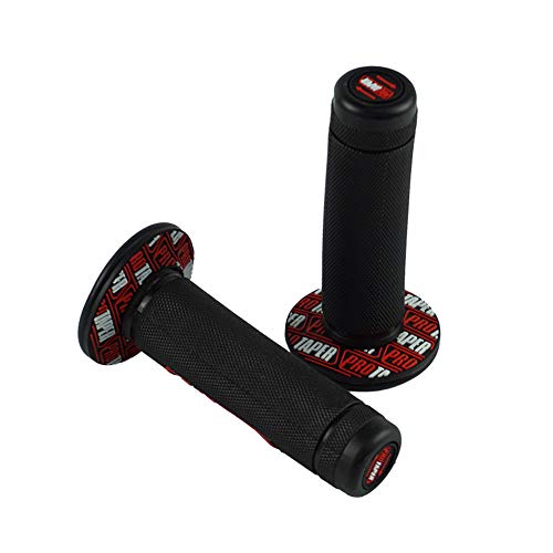 22mm Motocicleta Universal Manillar Bar Parte Racing Moto Manillar para Protaper Yamaha Motocross Moto Grip Pit Bike CBFYKU (Color : Negro y Rojo)