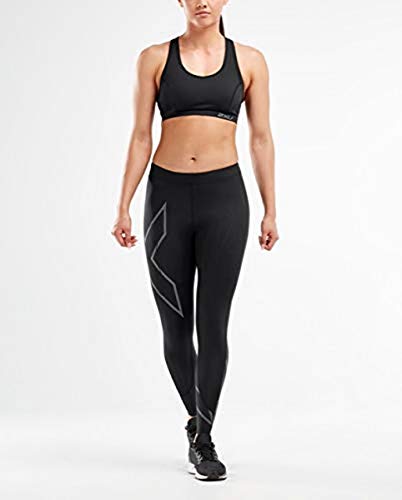 2XU MCS Run - Mallas de compresión para Mujer Wa5332b, Mujer, Ceñidos, 9336340739609, Negro y Negro Reflectante, L