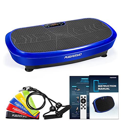 3D Plataforma Vibratoria, 10 Programas + 99 Niveles, Altavoces Bluetooth, Incluye 5 Bandas de Entrenamiento, 2 Banda de Resistencia, Cargables hasta 150 kg, Máquina de Ejercicio, Entrenamiento en Casa