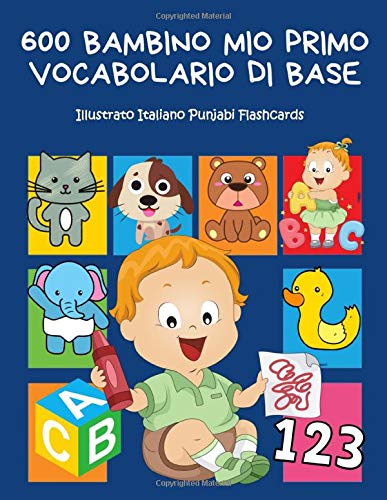 600 Bambino Mio Primo Vocabolario di base Illustrato Italiano Punjabi Flashcards: Realizzare giochi e attività divertenti. Dizionario di frequenza - ... forme, colori- librini per bambini 2-8