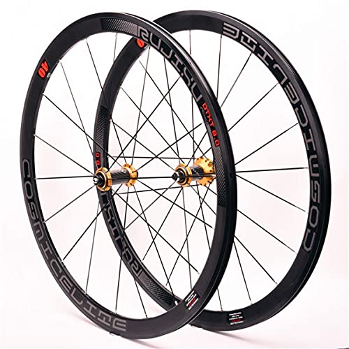 700c Rim Road Racing Ruedas de Bicicleta V-Brake Juego de Ruedas de Doble Pared Buje de rodamiento de Sello QR para Casete de 11 velocidades