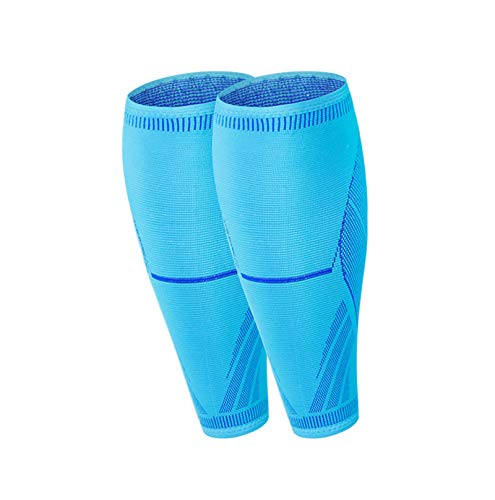 ADMLZQQ 3 Pares Mangas de Compresión para Hombre y Mujer, Calcetines de Compresión para Pantorrillas para Running, Deporte, Ciclismo, Futbol, Enfermera, Volar,Azul,L