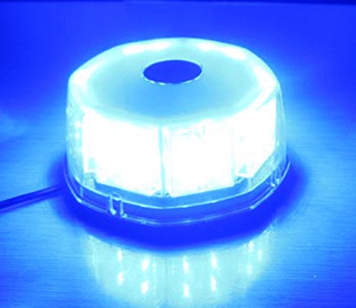 Anzene 32 LED 32W de alta potencia magnética techo intermitente emergencia policía precaución advertencia luz estroboscópica para coche camión vehículo(Azul)