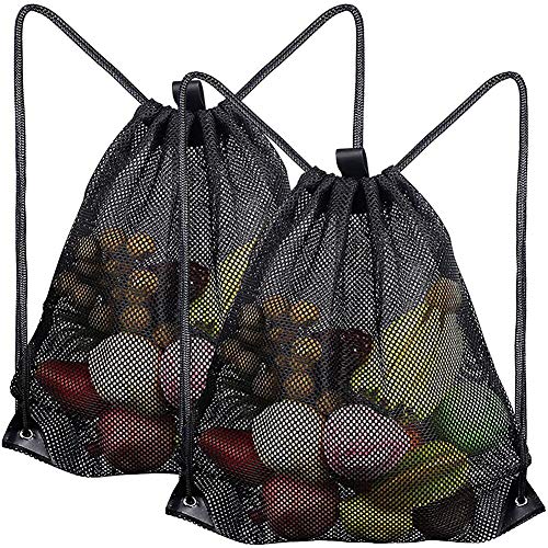 BAIBEI 2Pcs Mochila con Cordón de Malla, Gimnasia Deportiva para natación, Playa, Viajes, Deportes, Mochila con Cordón (45 * 38cm)