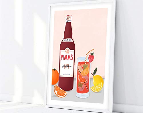 Bebidas de verano/Cócteles/Cócteles de verano/Impresión de cócteles/Ilustraciones de cócteles/Decoración de cocinas/Cuadro decorativo sin marco familiar de cocina A139 60x80cm